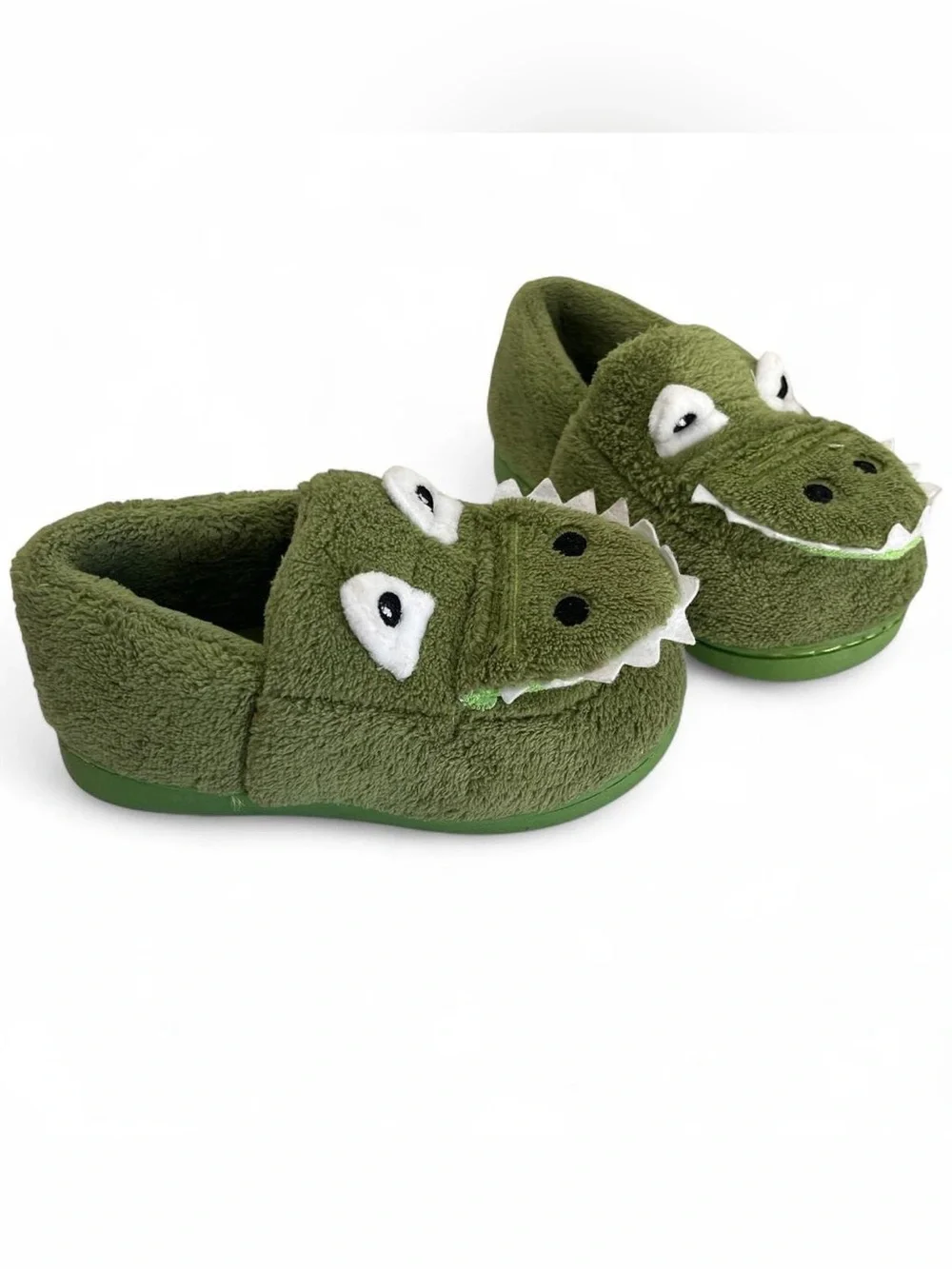 Toddler Boy Size 9C 10C Cozy Closed Toe Green Playful Alligator Slippers SHEIN